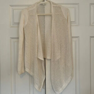 Abercrombie waterfall open knit sweater size medium white cardigan sweater